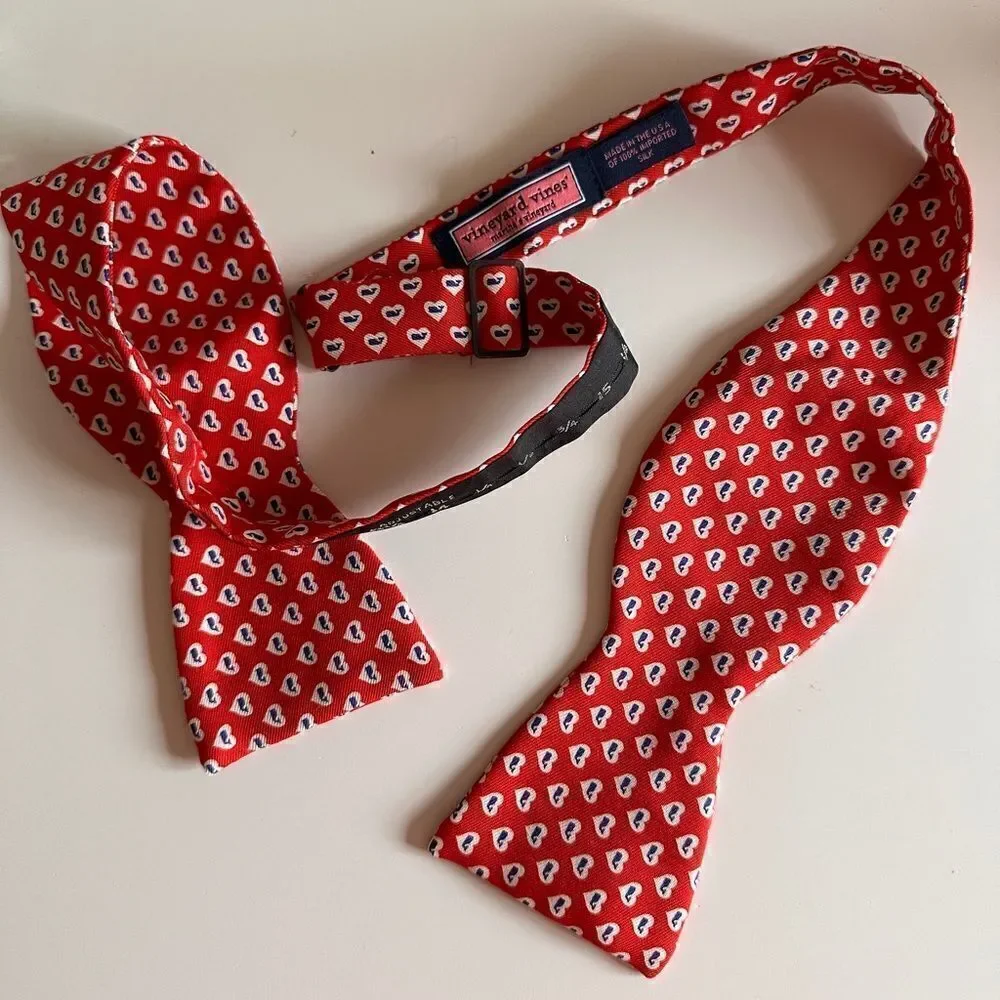 Vineyard Vines Red Hearts Silk Bow Tie for Kids - Playful & Charming